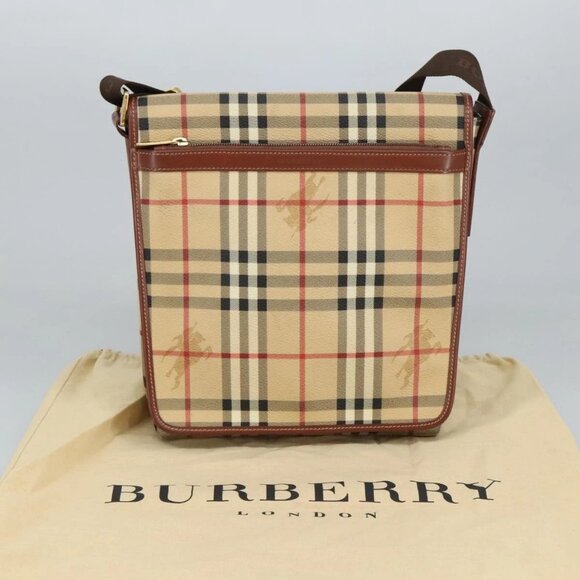 BURBERRY Nova Check Shoulder Bag PVC Beige Gold - Picture 11 of 16